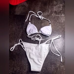 New! White White Triangle Bikini